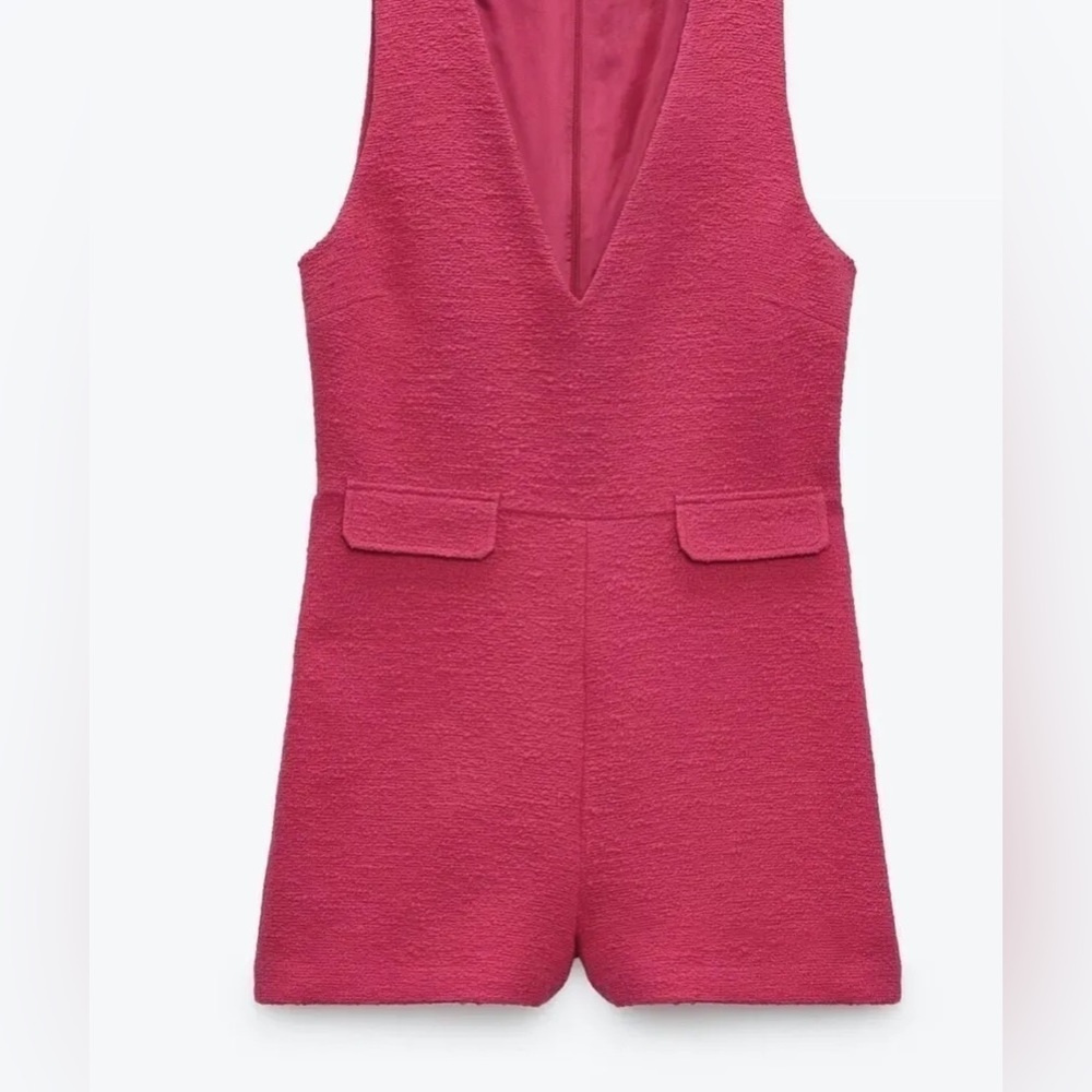 Zara Sleeveless V Neck Mini Pink XS Romper - Picture 6 of 7
